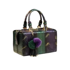 Genuine Leather Royal Serpentine Top Handle Bag 5