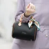 Genuine Leather Silken Knot Top Handle Bag 1