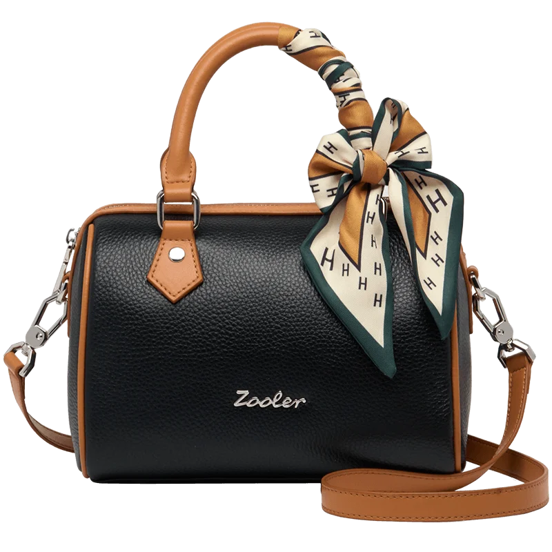 Genuine Leather Silken Knot Top Handle Bag 2