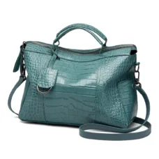 Genuine Leather Croc-Embossed Tote 2