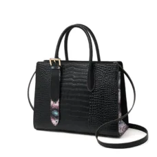 Genuine Leather Croco and Snake-Embossed Tote 4